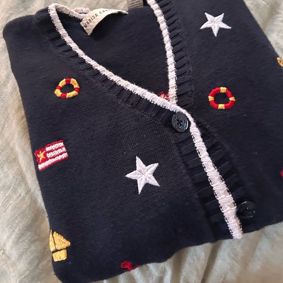 Vintage Marisa Christina Nautical Embroidery cardigan size medium - Picture 7 of 7